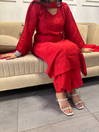 Red Lucknowi Suit