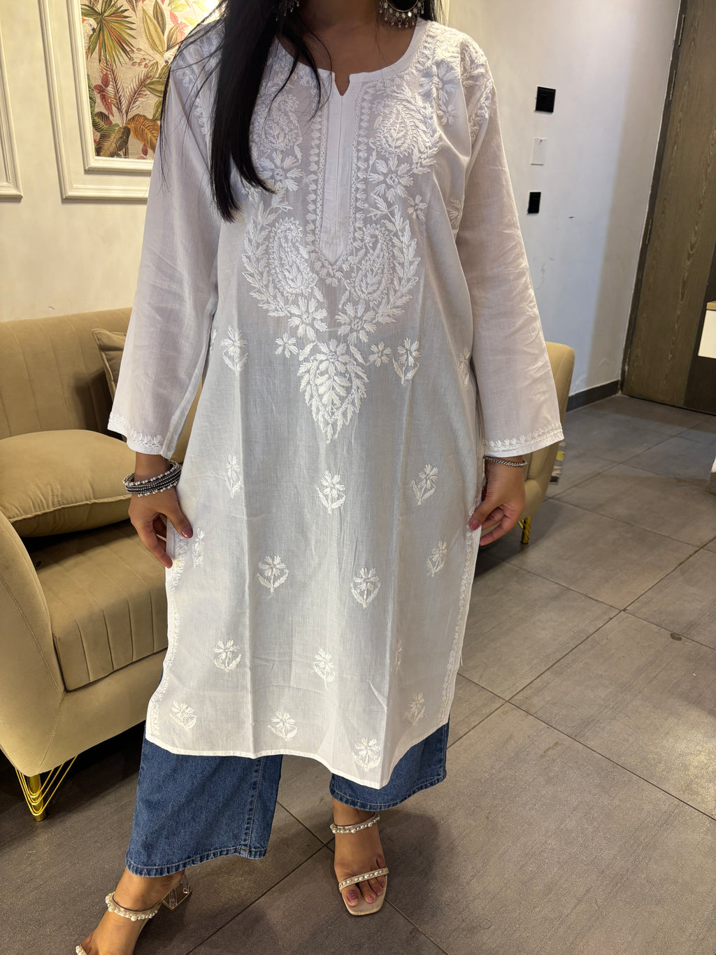 Long White Kurta