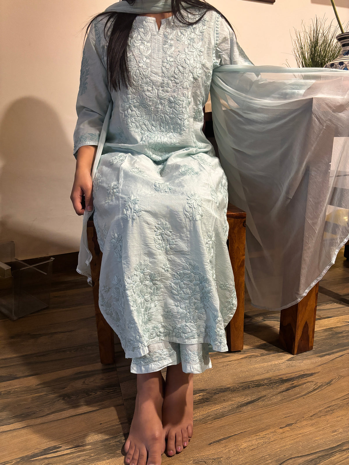 Blue Lucknowi Suit