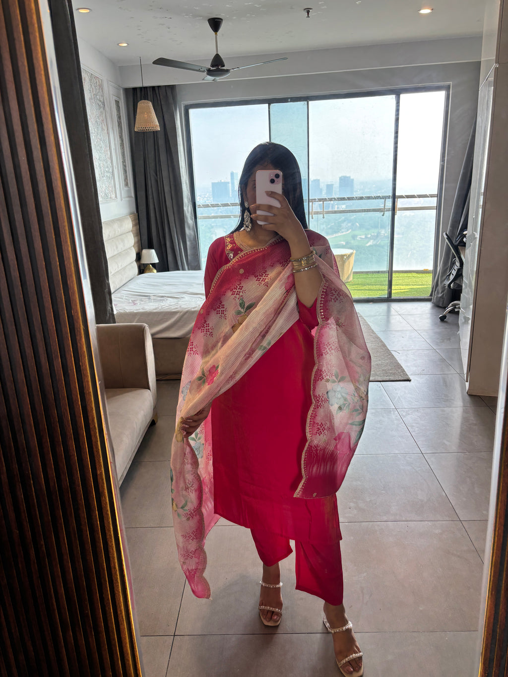 Rani Flora Embroidered Rani Suit