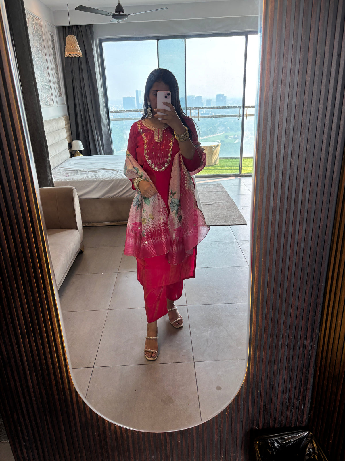 Rani Flora Embroidered Rani Suit