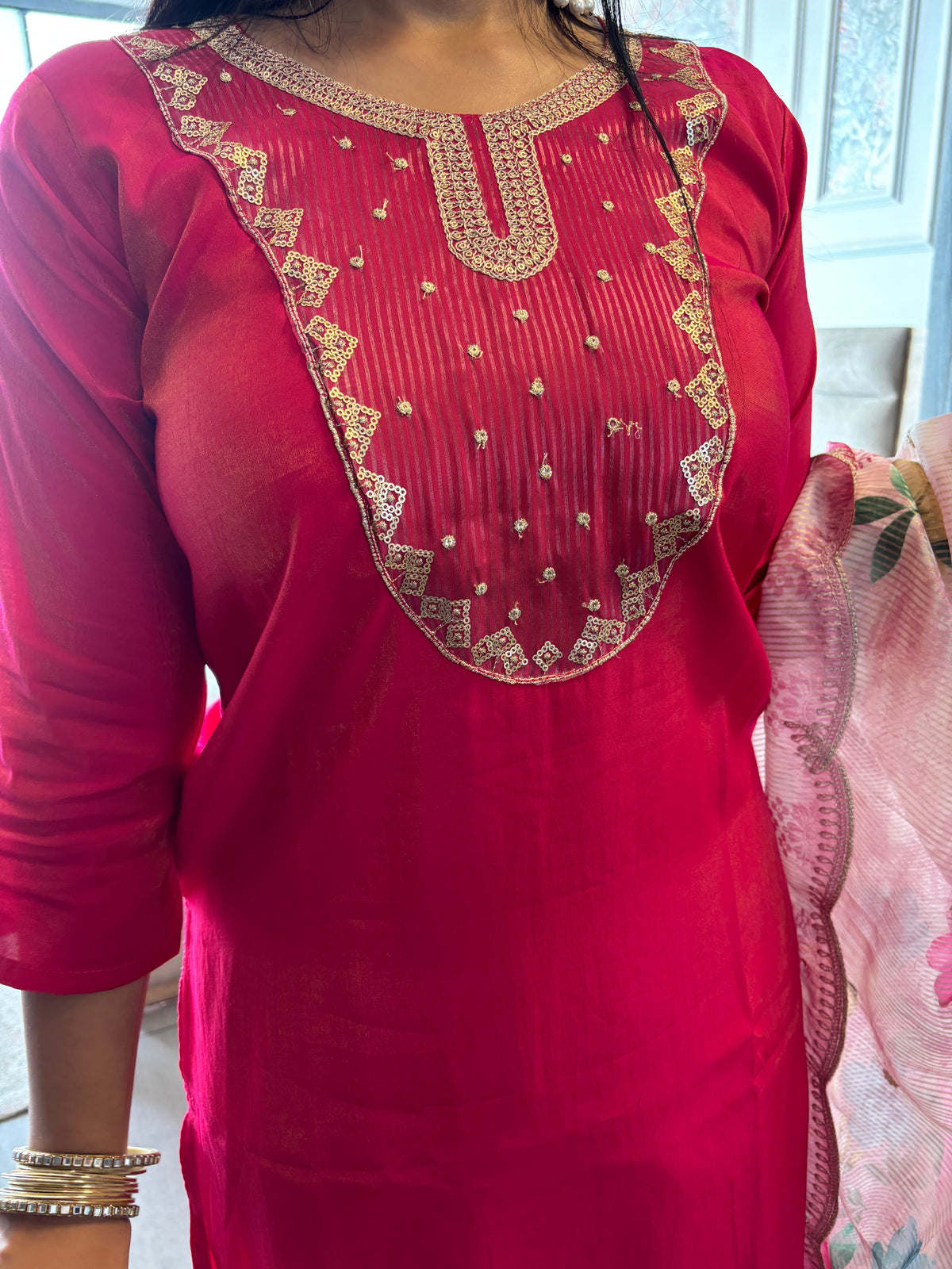 Rani Flora Embroidered Rani Suit