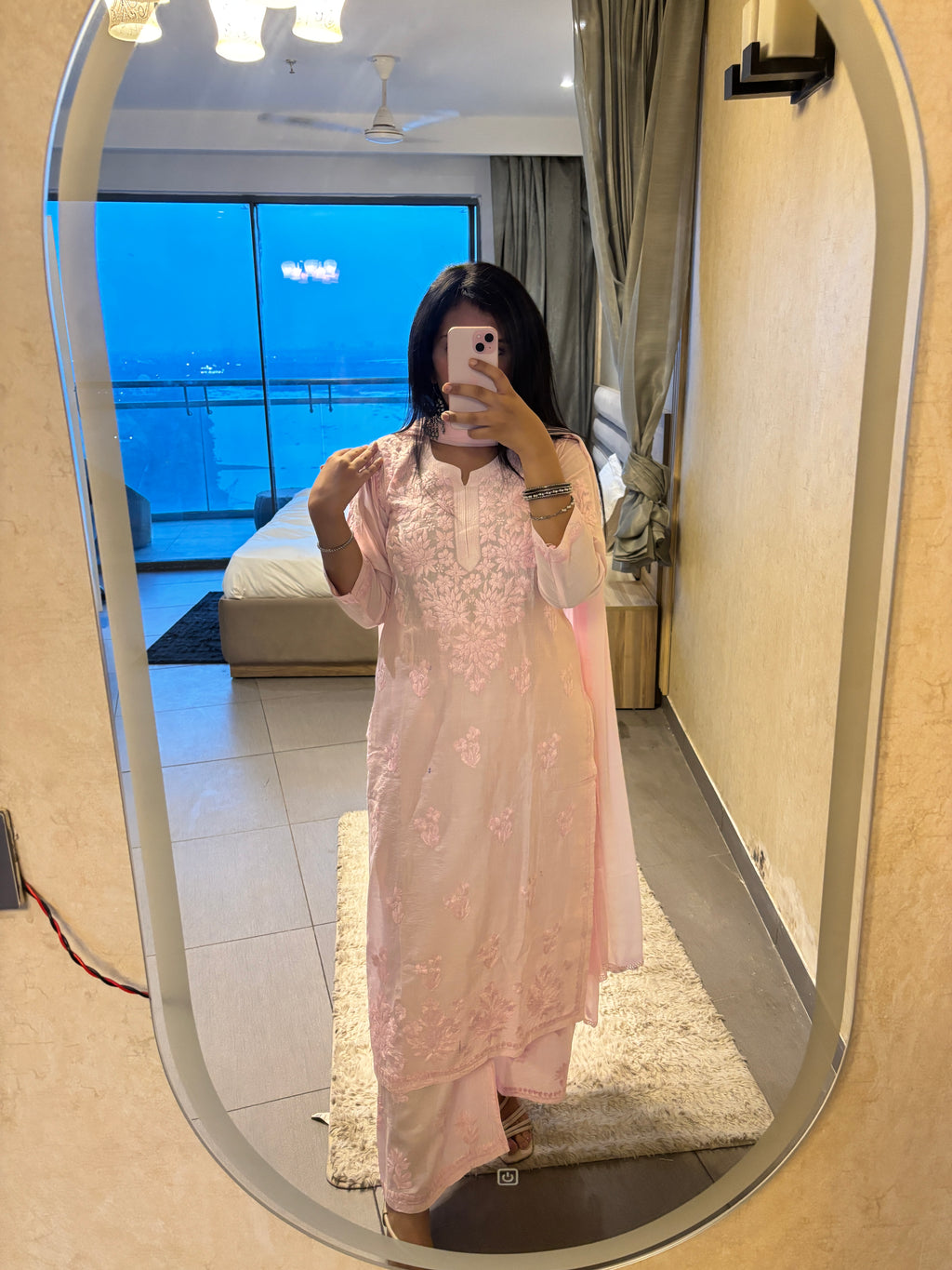 Pink Lucknowi Suit
