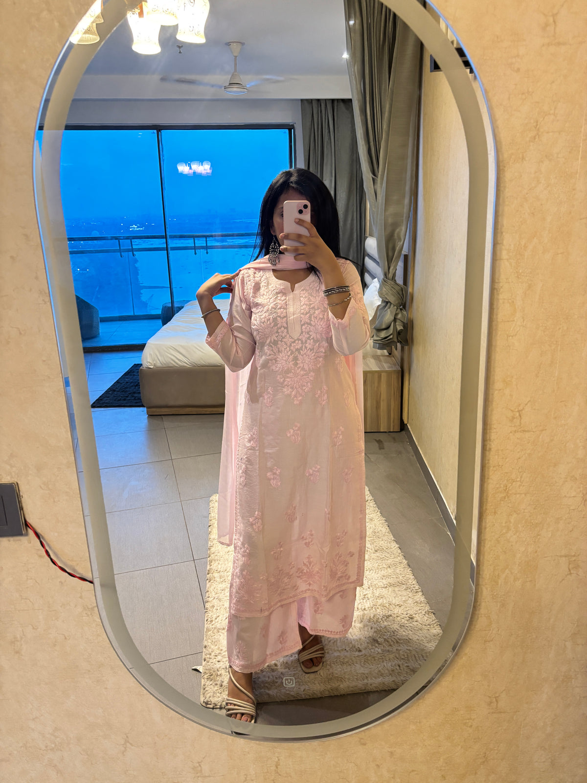 Pink Lucknowi Suit