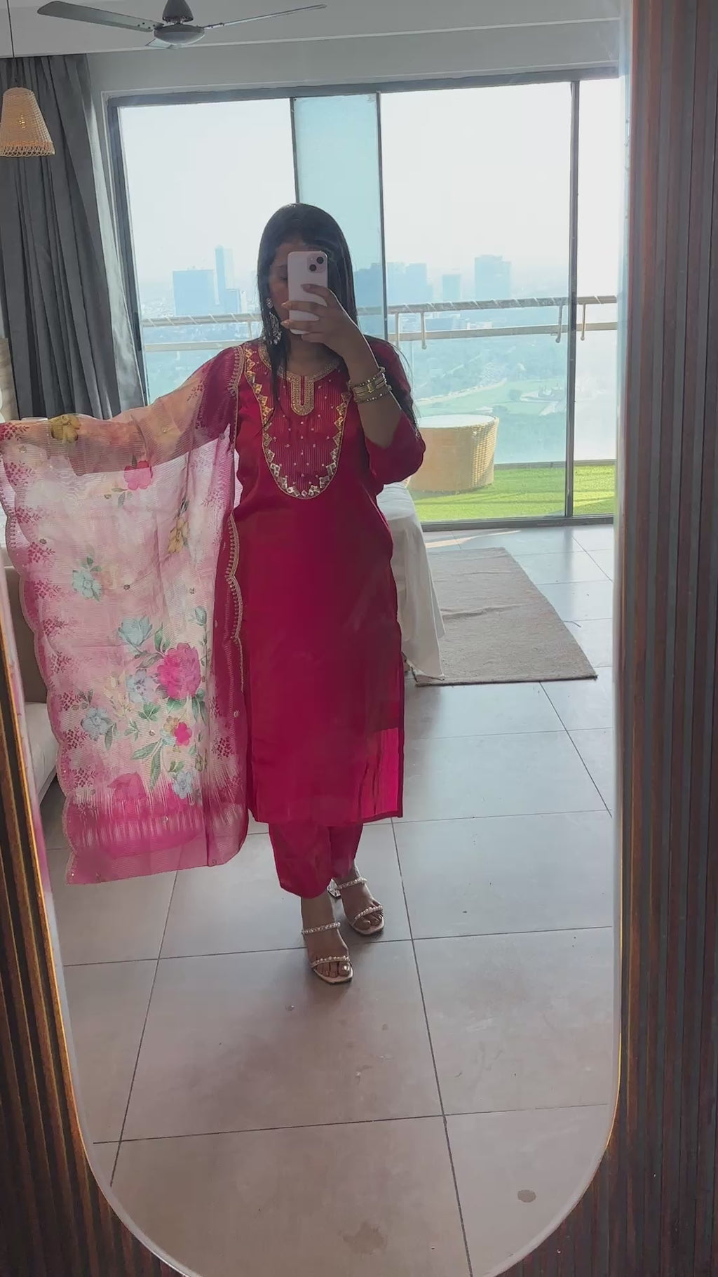 Rani Flora Embroidered Rani Suit