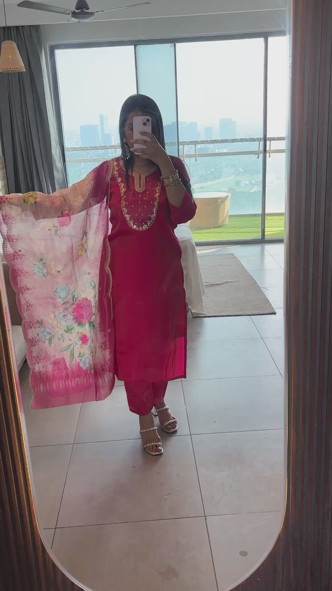 Rani Flora Embroidered Rani Suit